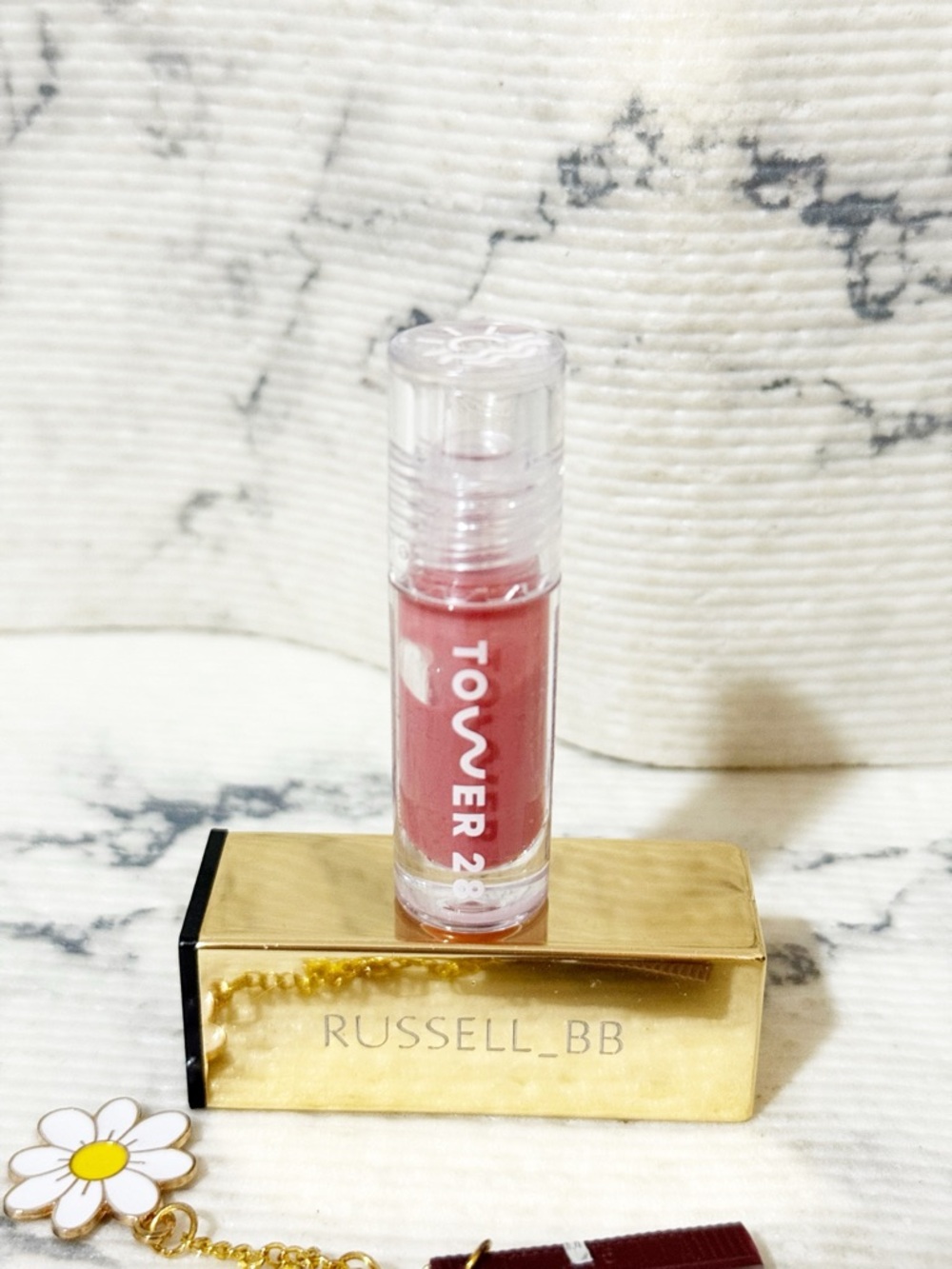 Tower 28 Pink Lip Gloss & Lip Treatment in Sheer Mocha (Added Daisy Bag Charm) - Picture 9 of 14
